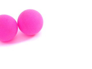 Table tennis ball on white background