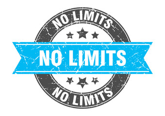 Fototapeta premium no limits round stamp with turquoise ribbon. no limits