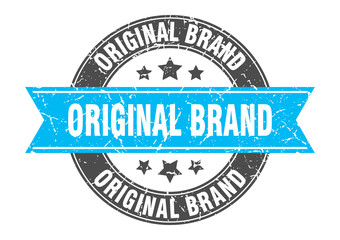 original brand round stamp with turquoise ribbon. original brand
