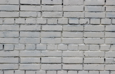 Texture of a brick wall coated with white paint