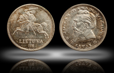 lithuania 5 lati 1936 silver coin