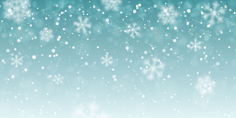 Christmas snow. Falling snowflakes on transparent background. Snowfall. Vector illustration