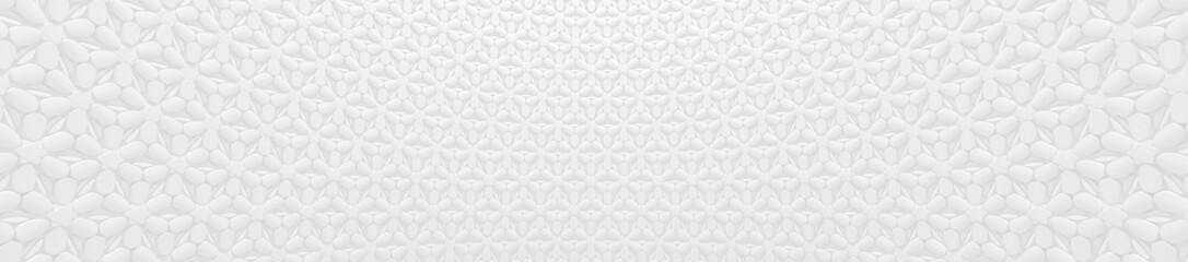 Wide White Futuristic Background (Website Head) (3d illustration)