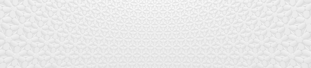 Wide White Futuristic Background (Website Head) (3d illustration)