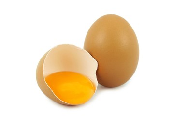 raw eggs isolated on white background