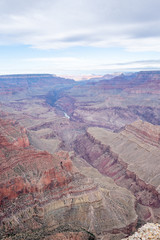 Looking into the Main Gorge of the Grand Canyon at the Colorado River