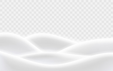 Snowy hills winter background. Landscape with snow covered hills. Vector illustration