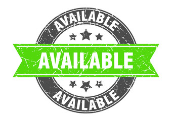 Obraz premium available round stamp with green ribbon. available