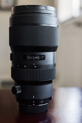 Large black camera lens