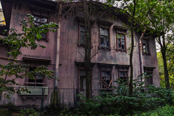 abandoned old wooden house with no windows