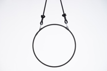 Black aerial hoop isolated on white background