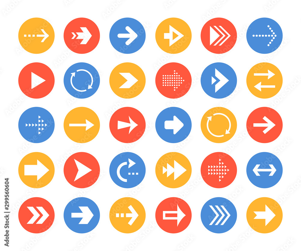 Poster arrows collection - set of navigational web elements