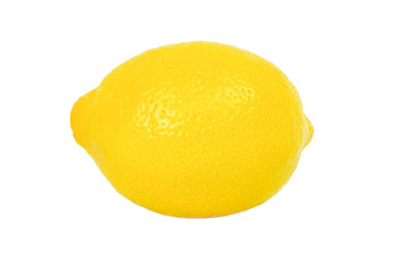Fresh yellow lemon isolated on white background.