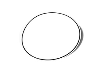 Rounded shaped sticker mockup isolated on white 3D rendering