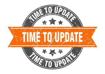 time to update round stamp with orange ribbon. time to update