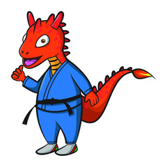 cute dragon wearing karate 