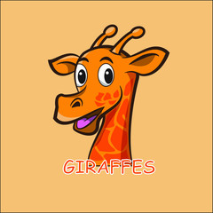 giraffe head mascot logo design