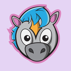 horse head mascot logo design