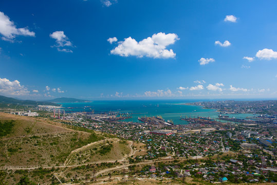 View of the city of Novorossiysk from the mountain