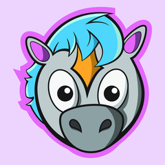 horse head mascot logo design