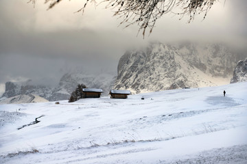 Alpe di Siusi in winter.