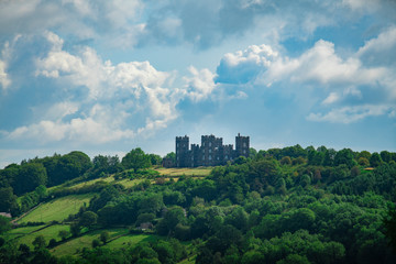 Fototapeta na wymiar Castle atop a mountain in England