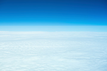 landscape look down from the airplane look see the sky and cloud beautiful           