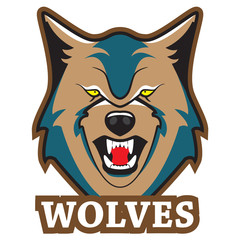 wolf head mascot logo design