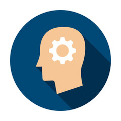 Man Head Gear Circle Icon