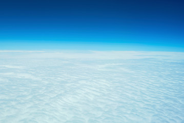 landscape look down from the airplane look see the sky and cloud beautiful           