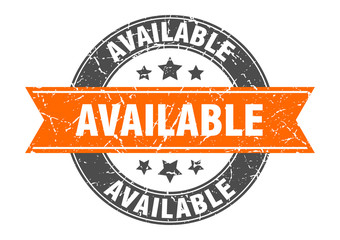 available round stamp with orange ribbon. available