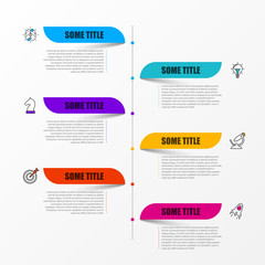 Infographic design template. Timeline concept with 6 steps