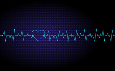 Fototapeta premium Pulse heart beats lines cardiogram medical background