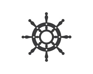Obraz premium steering ship vector logo icon of nautical maritime