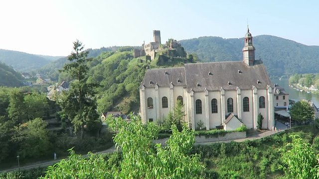 Cityscape of Beilstein at Moselle river.