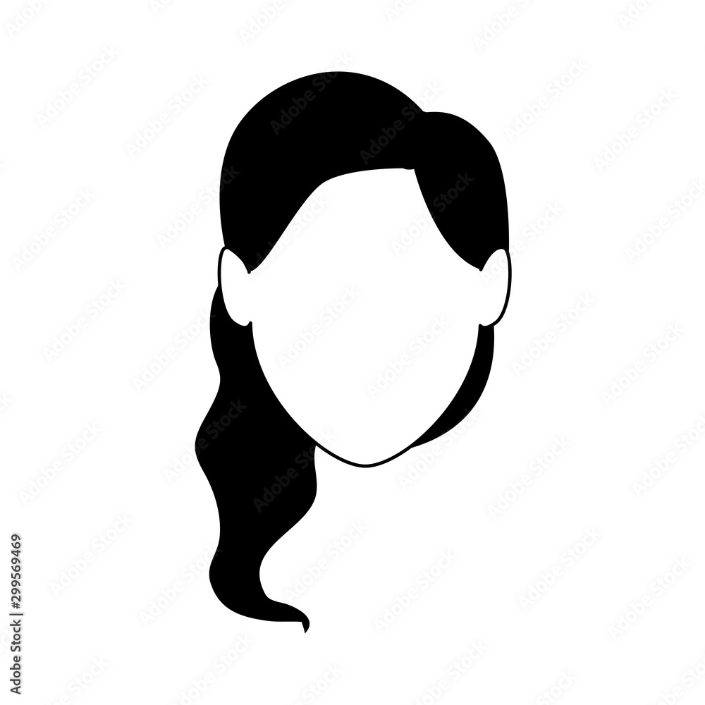 Poster avatar woman face icon, flat design