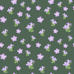 Seamless pattern of watercolor geranium flowers. Perfect for web design, cosmetics design, package, textile, wedding invitation, logo