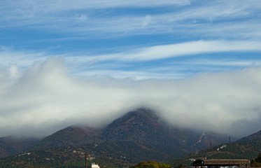 Russia village Kabardinka September 2019, beautiful landscape of mountains