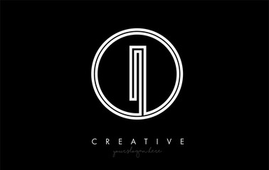 I Letter Icon Logo Design With Monogram Creative Look. Letter Circle Line Design Vector Illustration.