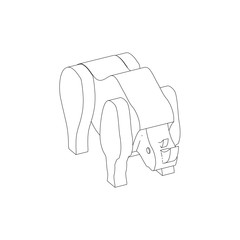 icon illustration of rhinoceros