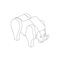 icon illustration of rhinoceros