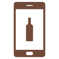 Flasche und Smartphone