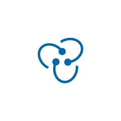 Technology icon logo design with using atom template