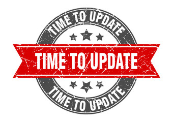 time to update round stamp with red ribbon. time to update