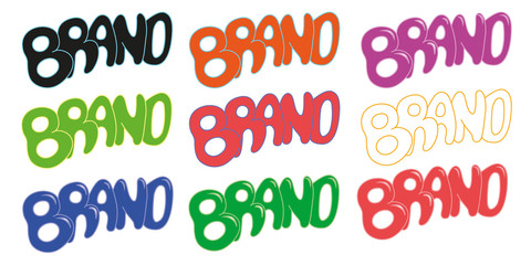 brand word different color set