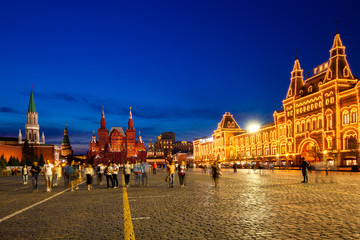 Fototapeta premium The Red Square at dusk, Moscow