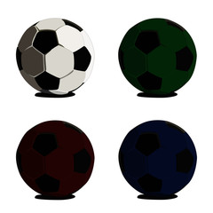 football ball different color set