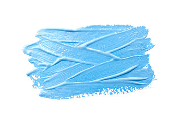 Paint brush stroke texture light blue watercolor isolated on a white
