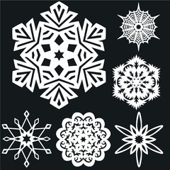 set of snowflakes