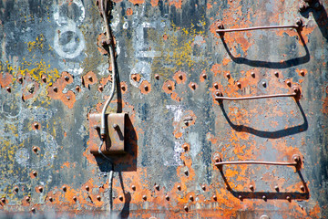 Rusty side of a train